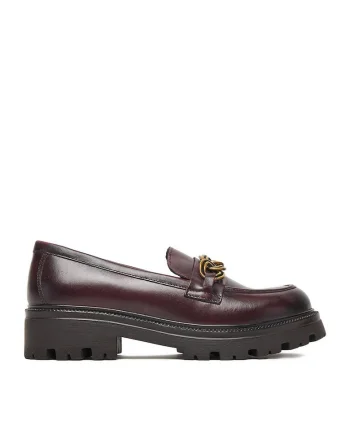 Mocasini dama,  bordo, piele naturala