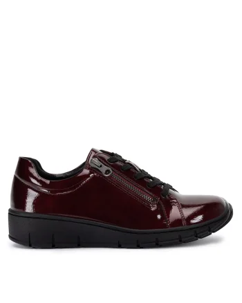 Pantofi dama WS6075-16,  Piele ecologica, Visiniu,