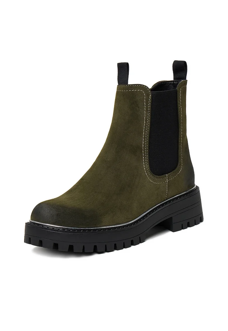 Botine dama  Piele ecologica, Kaki, Kaki