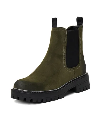 Botine dama  Piele ecologica, Kaki, Kaki
