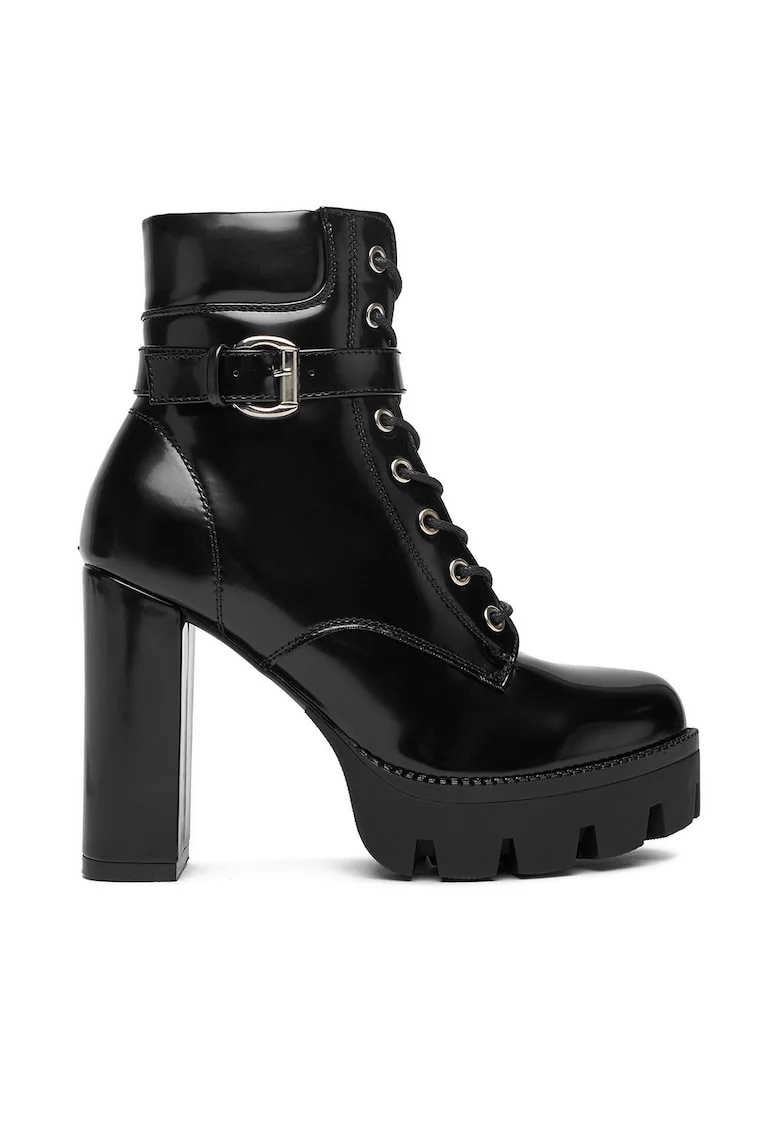 Botine dama  23756-1, negru, textil
