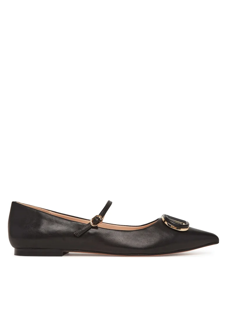 Balerini dama,  piele naturala, negru