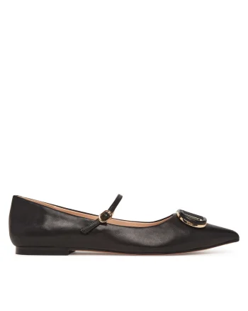 Balerini dama,  piele naturala, negru