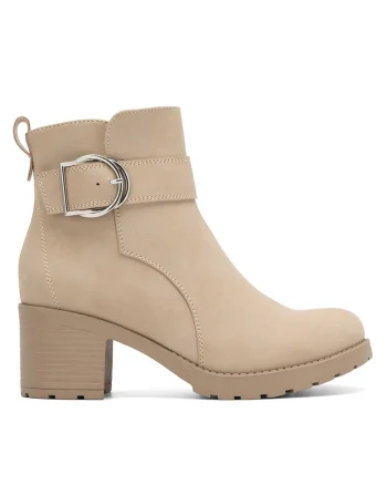 Botine dama WS2902-06,  bej, piele ecologica