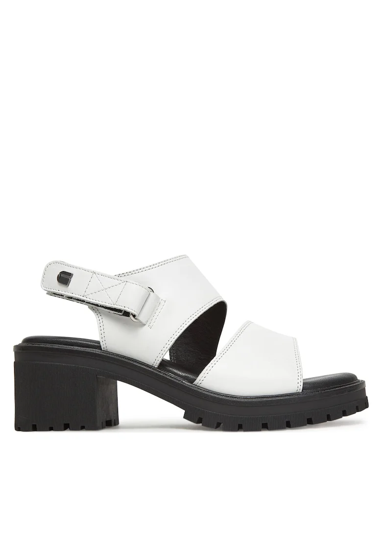 Sandale dama,  WB-TILDE-24, piele naturala, alb/negru