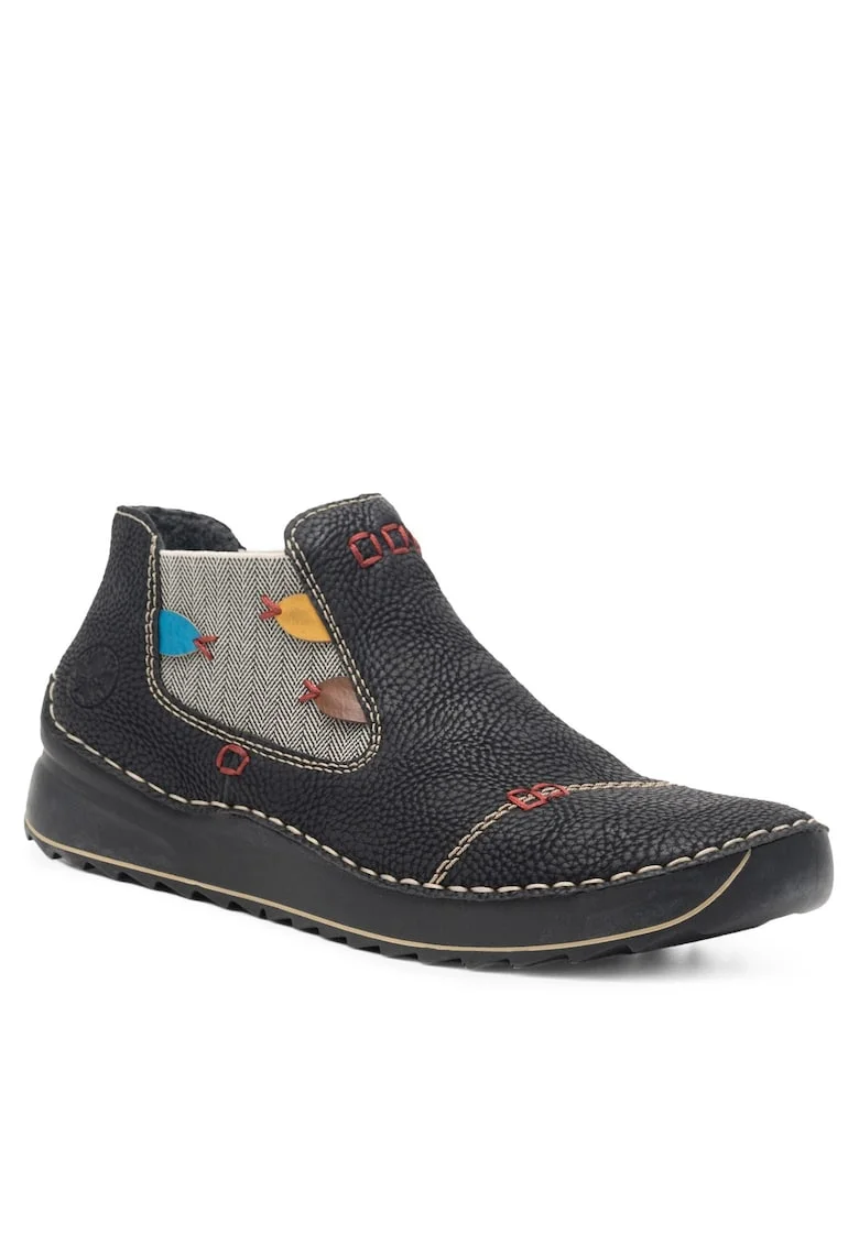 Ghete dama,  material sintetic, negru,