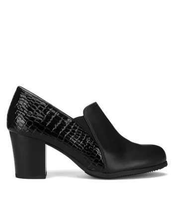 Pantofi dama,  scurte, piele ecologica, negre
