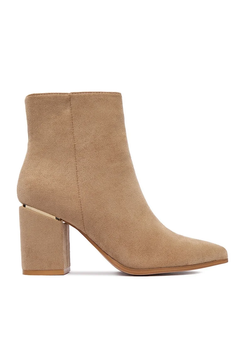 Botine dama 5628-1,  Textil, Bej,