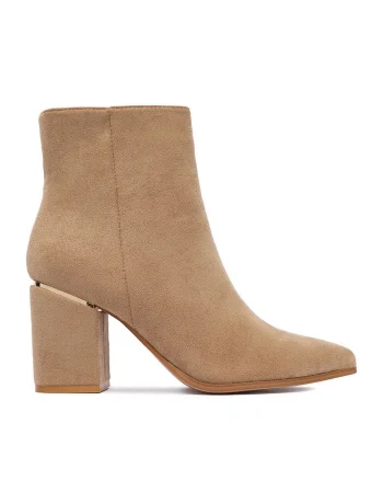 Botine dama 5628-1,  Textil, Bej,
