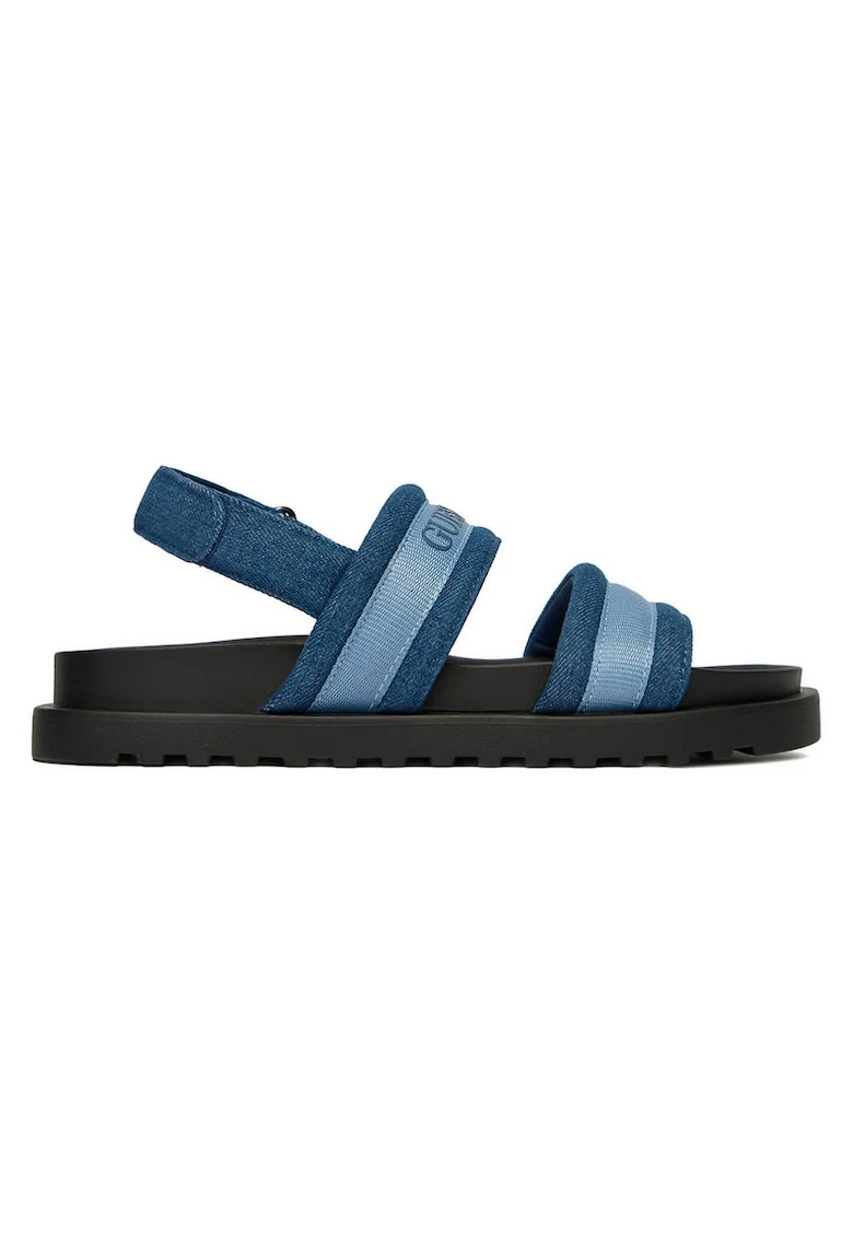 Sandale dama,  velcro, albastru, textil,