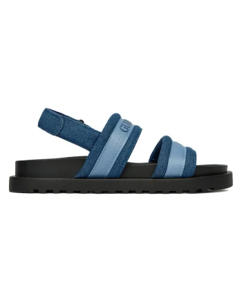 Sandale dama,  velcro, albastru, textil,