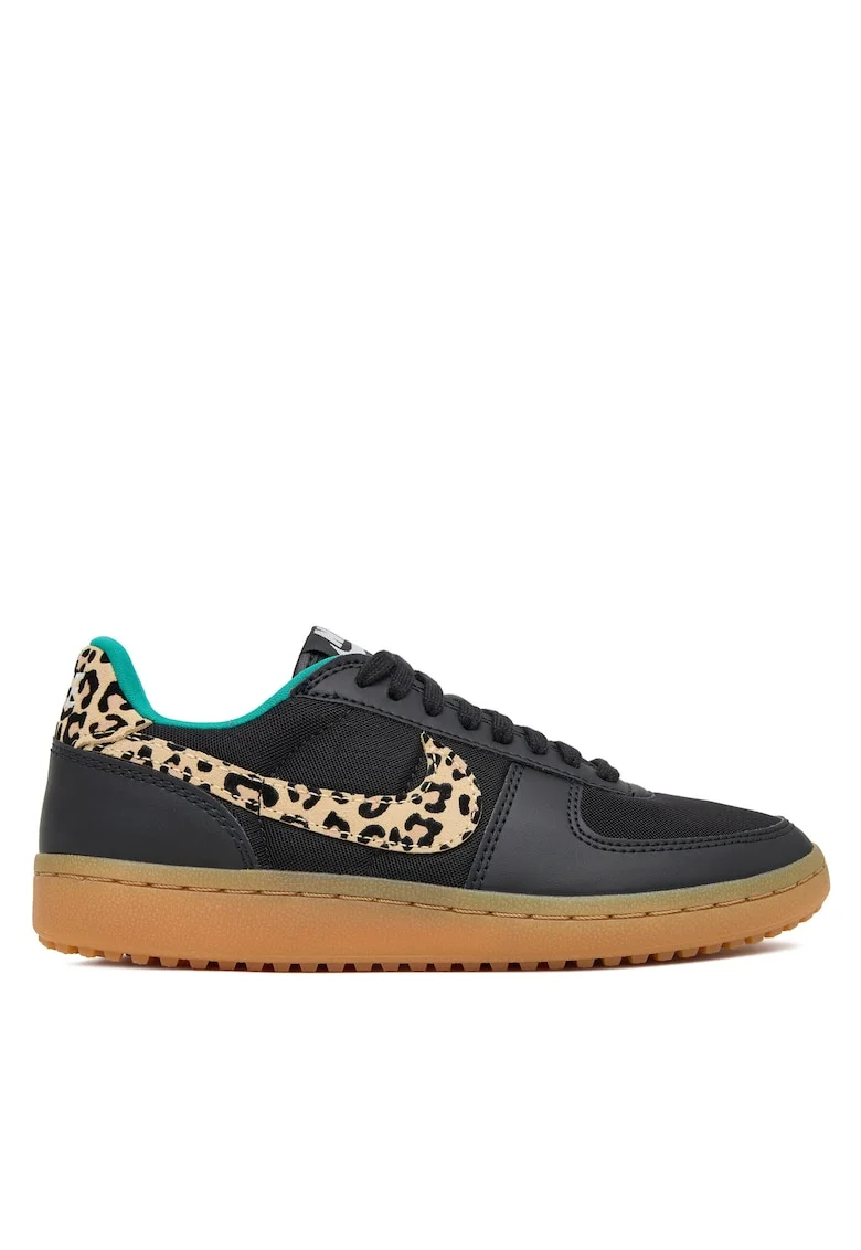 Pantofi sport cu detalii cu animal print Field Gene, Negru