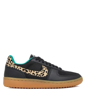 Pantofi sport cu detalii cu animal print Field Gene, Negru