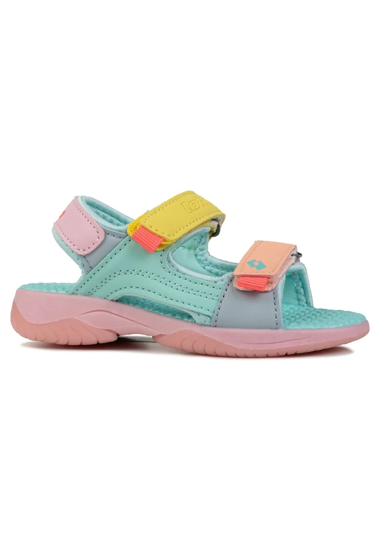 Sandale copii  multicolor, sintetic, inchidere velcro, set pentru fete si baieti