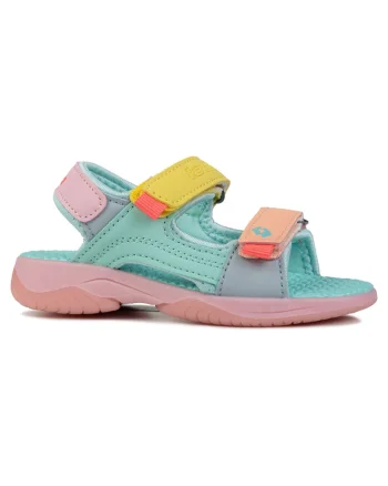 Sandale copii  multicolor, sintetic, inchidere velcro, set pentru fete si baieti
