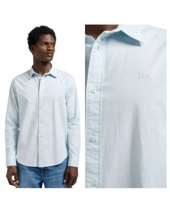 Camasa Pentru Barbati,  Marimea S, Albastru, Patch Shirt, Regular Fit, Inchidere Nasturi, Compozitie Material 100% Bumbac