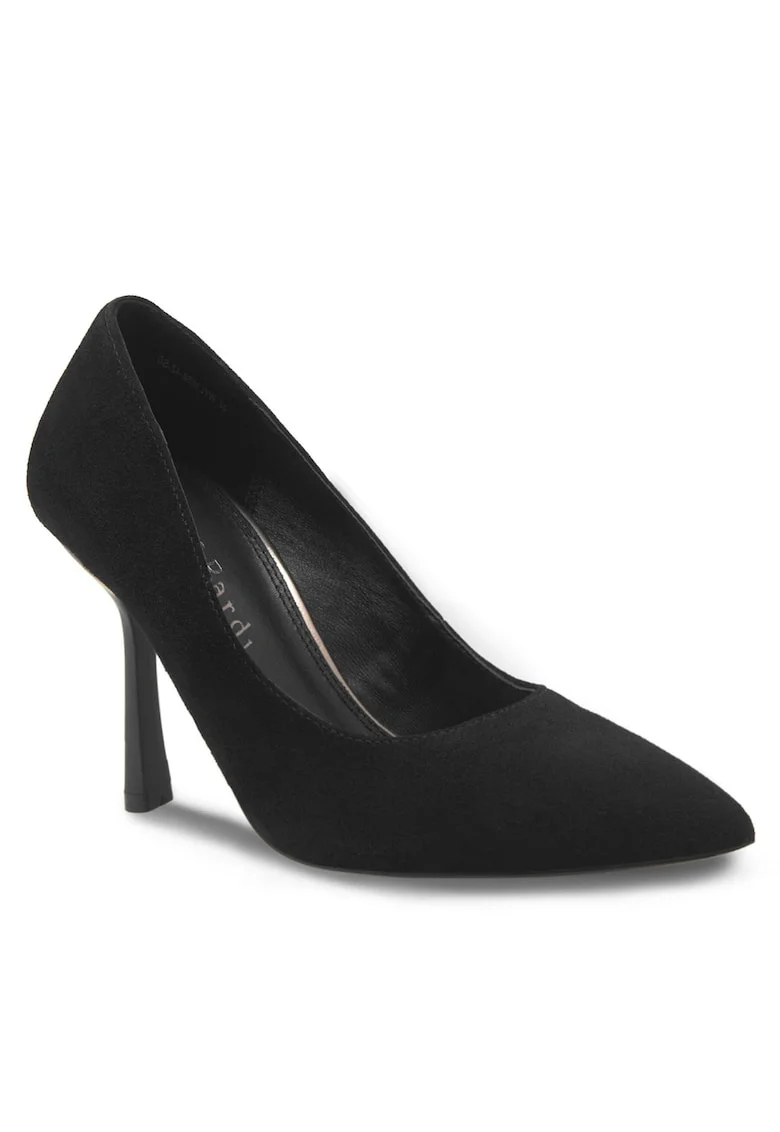 Pantofi dama,  toc, piele naturala, negru,