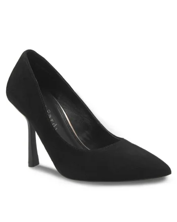 Pantofi dama,  toc, piele naturala, negru,