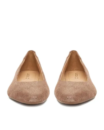 Balerini dama,  bej, piele naturala,