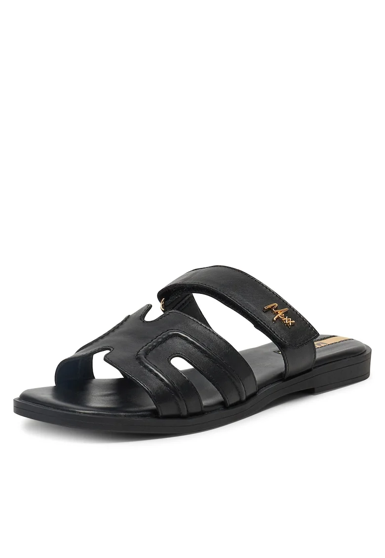 Slapi dama  model MX/012C-EST, piele naturala, negru