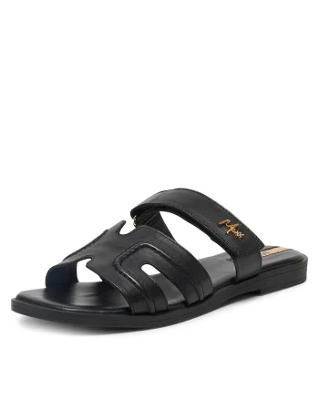 Slapi dama  model MX/012C-EST, piele naturala, negru