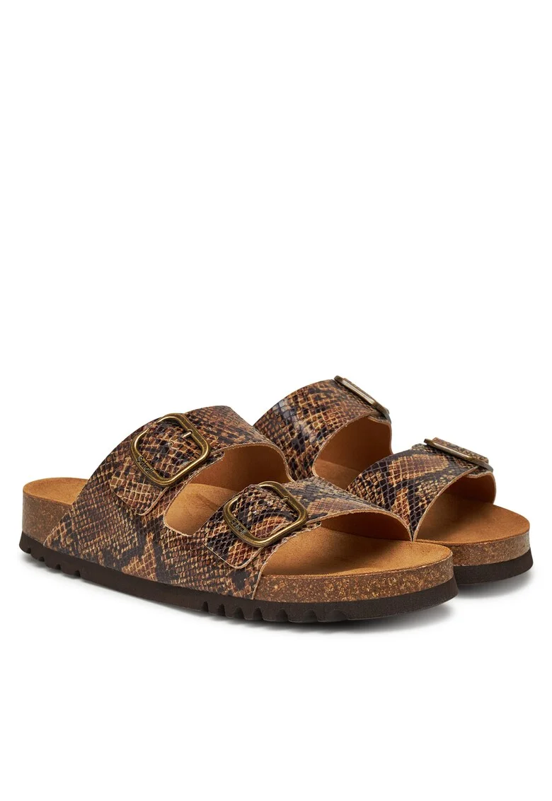 Papuci dama  Josephine, piele ecologica, maro,