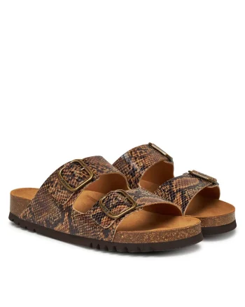 Papuci dama  Josephine, piele ecologica, maro,