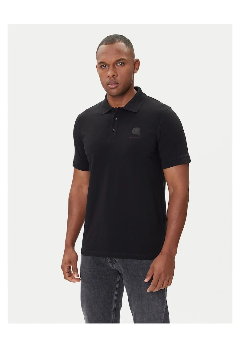 Tricou polo barbati  negru, bumbac