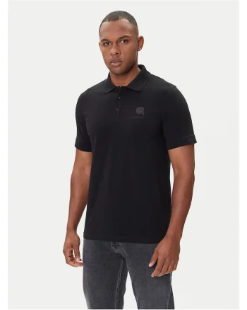 Tricou polo barbati  negru, bumbac