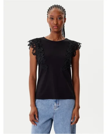 Top dama 252-DFLOWER,  negru