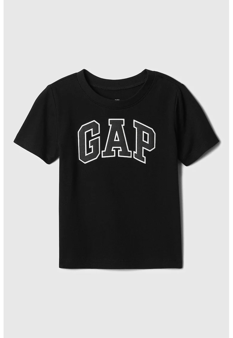 Tricou cu imprimeu logo, Alb/Negru