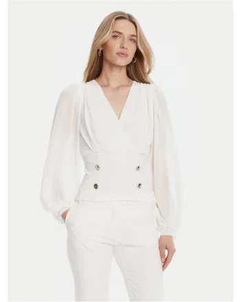 Bluza dama,  alba, cu decolteu