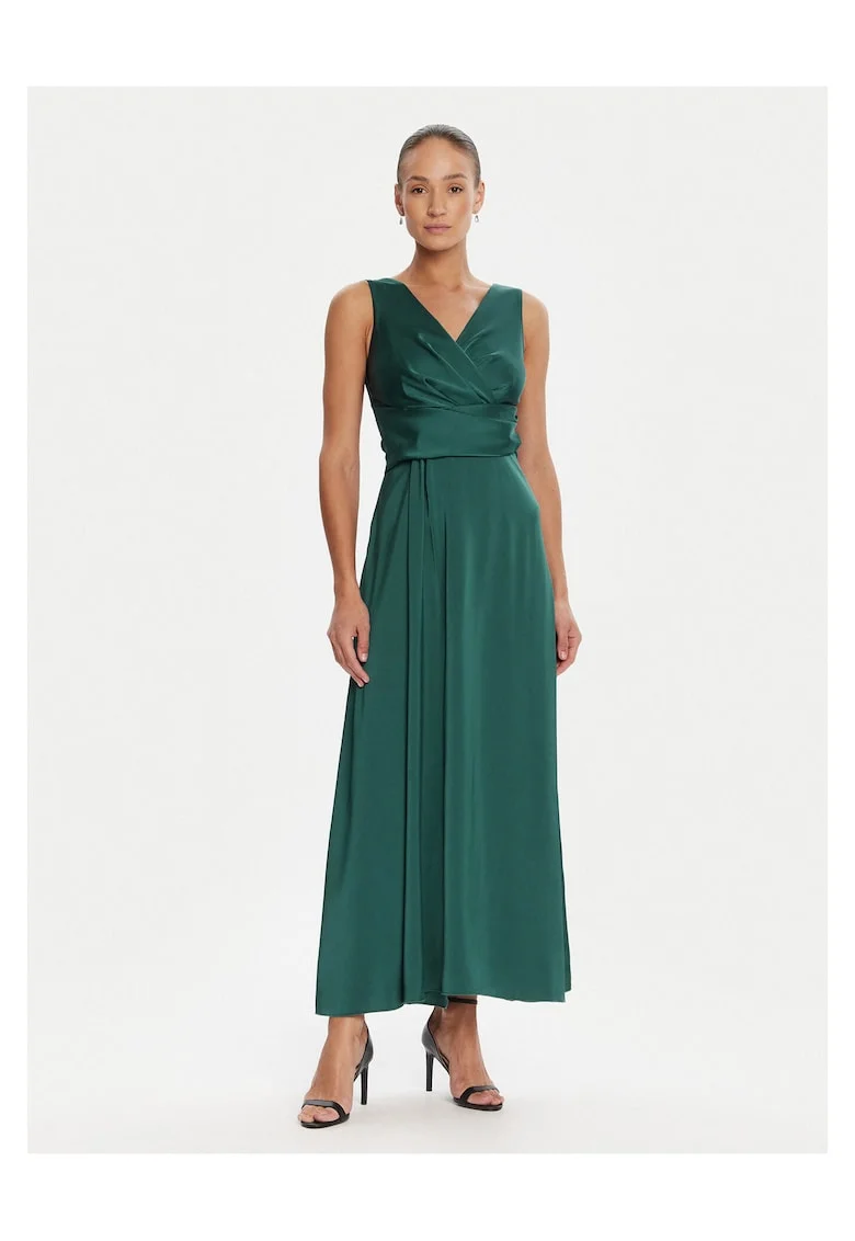 Rochie de seara dama  verde, din material elegant