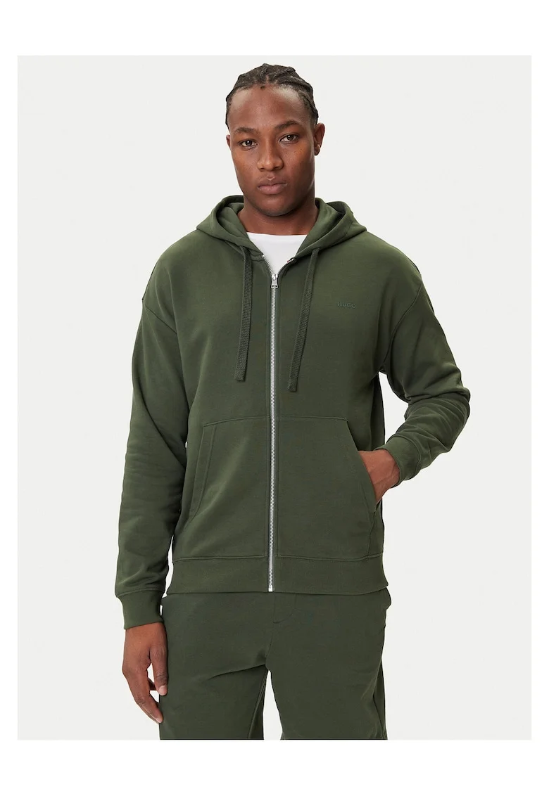 Hanorac barbati  verde, cu fermoar,