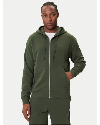 Hanorac barbati  verde, cu fermoar,