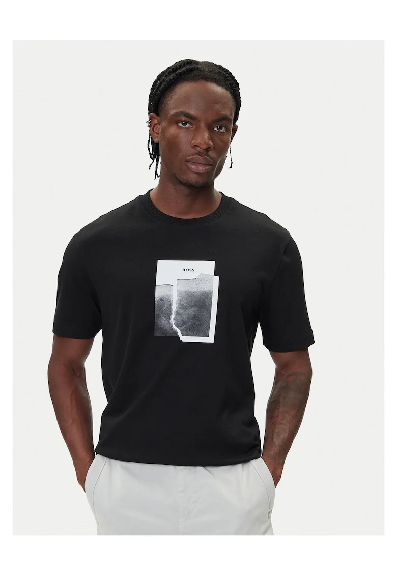 Tricou barbat  negru, bumbac