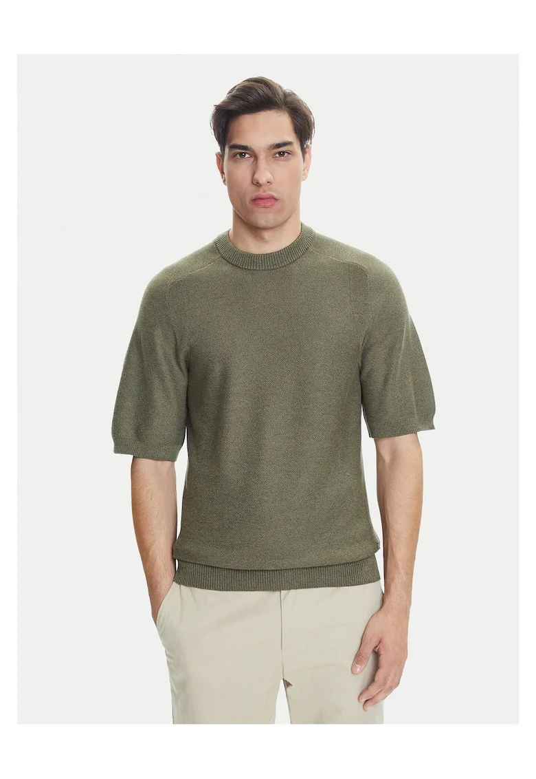 Pulover barbati  verde, cu maneca scurta