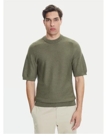 Pulover barbati  verde, cu maneca scurta