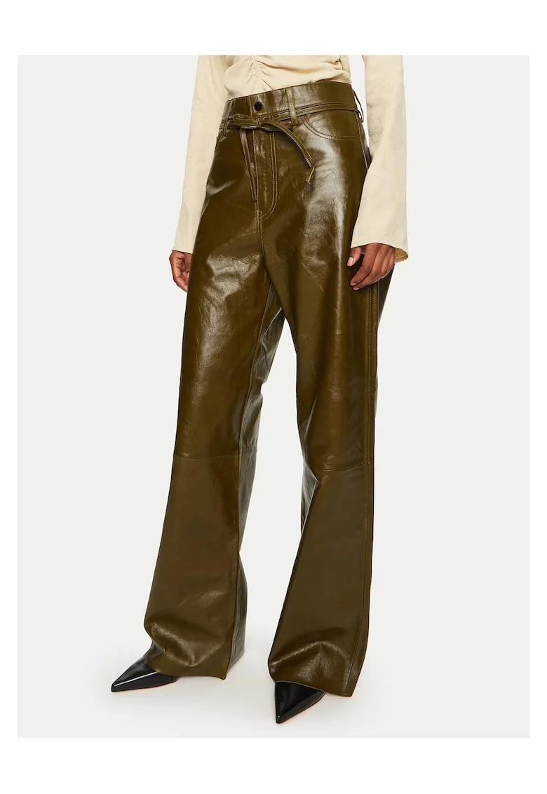 Pantaloni dama,  piele, maro,
