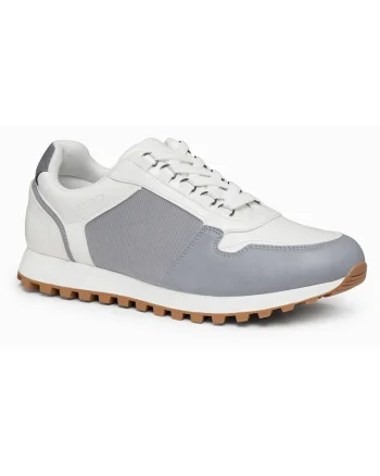 Sneakers barbati Casual Material Combinat Talpa aderenta, Gri deschis
