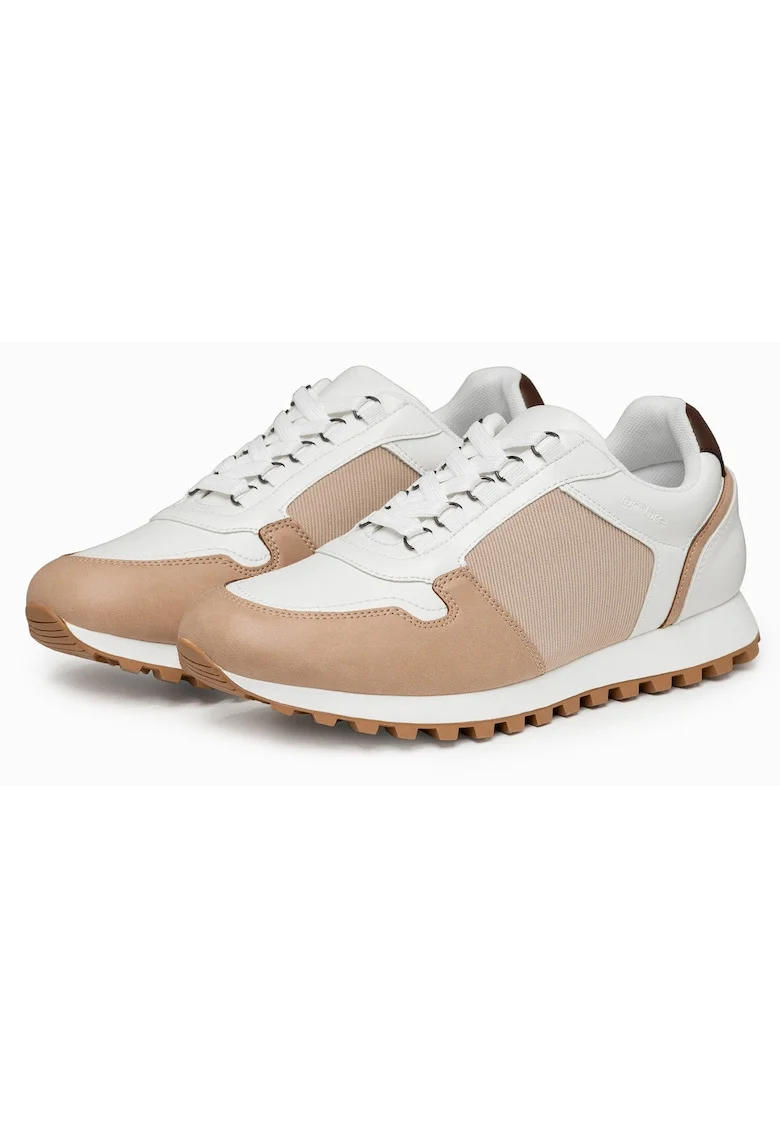 Sneakers barbati Casual Material Combinat Talpa aderenta, Bej