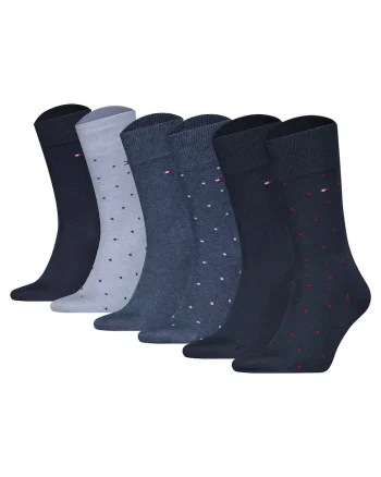 Set de sosete lungi din amestec de bumbac - 6 perechi, Albastru