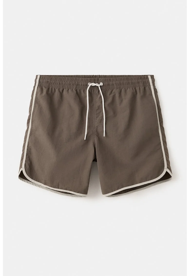 Pantaloni scurti de baie cu snur, Maro