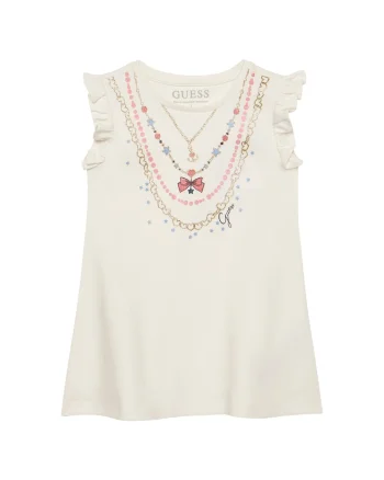 Rochie casual fete  ecru