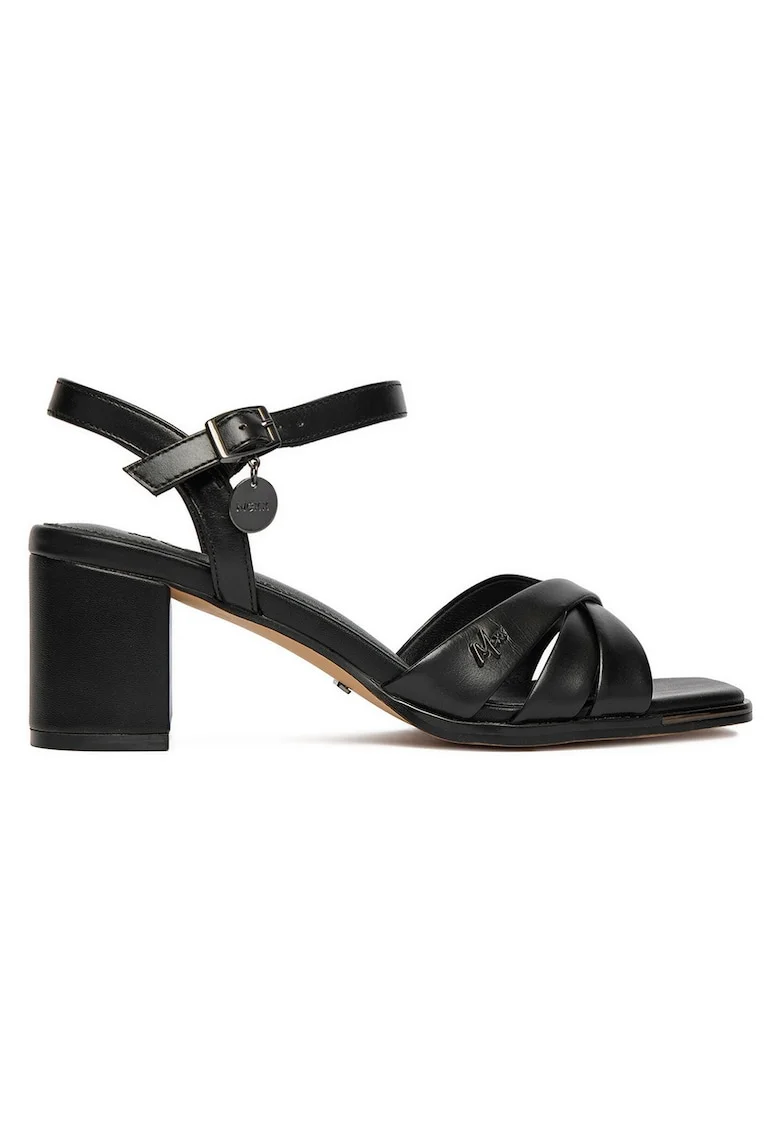 Sandale dama,  catarama, piele naturala, negru,