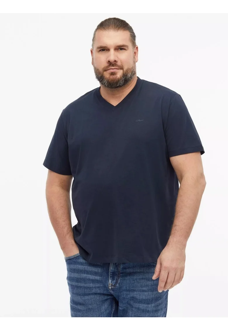 Big Sizes Tricou cu anchior, barbati big sizes, din bumbac, Regular fit, Bleumarin inchis