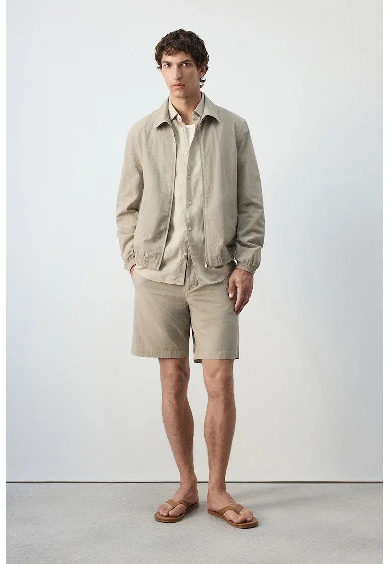 Bermude chino cu croiala slim-fit, Bej