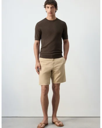 Tricou tricotat de bumbac, Maro pamantiu