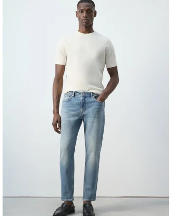 Blugi conici Ben, Albastru pastel