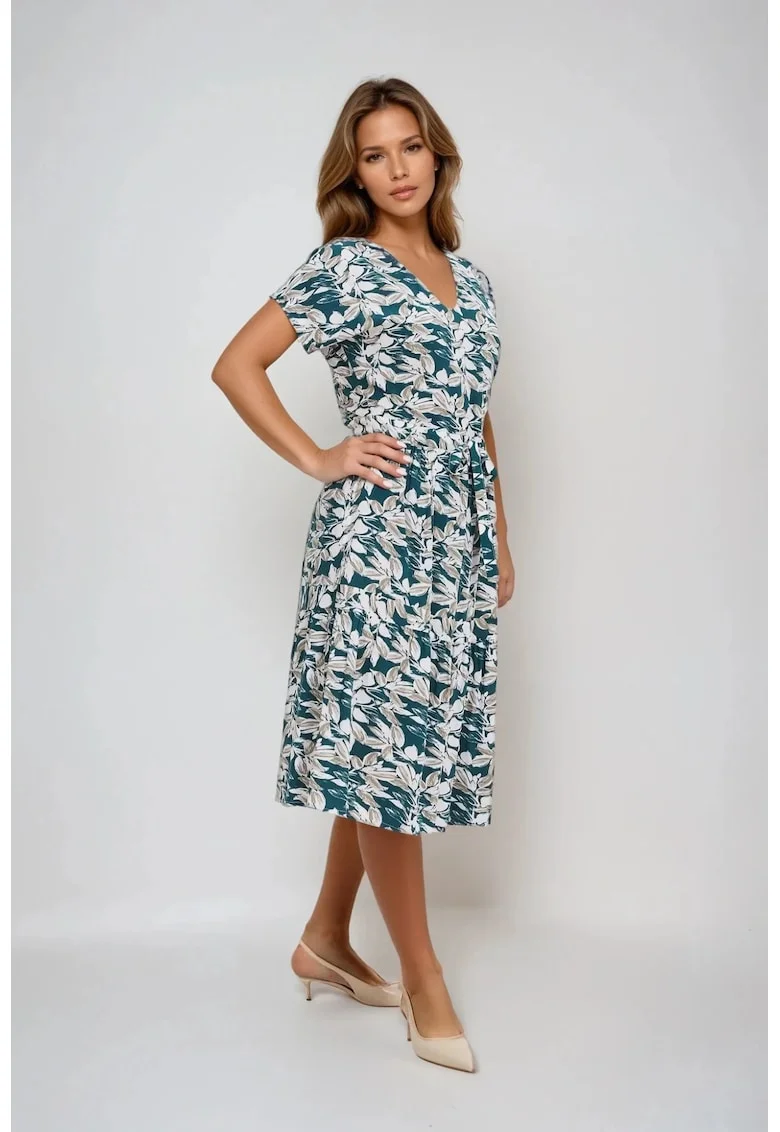 Rochie midi din viscoza, Verde